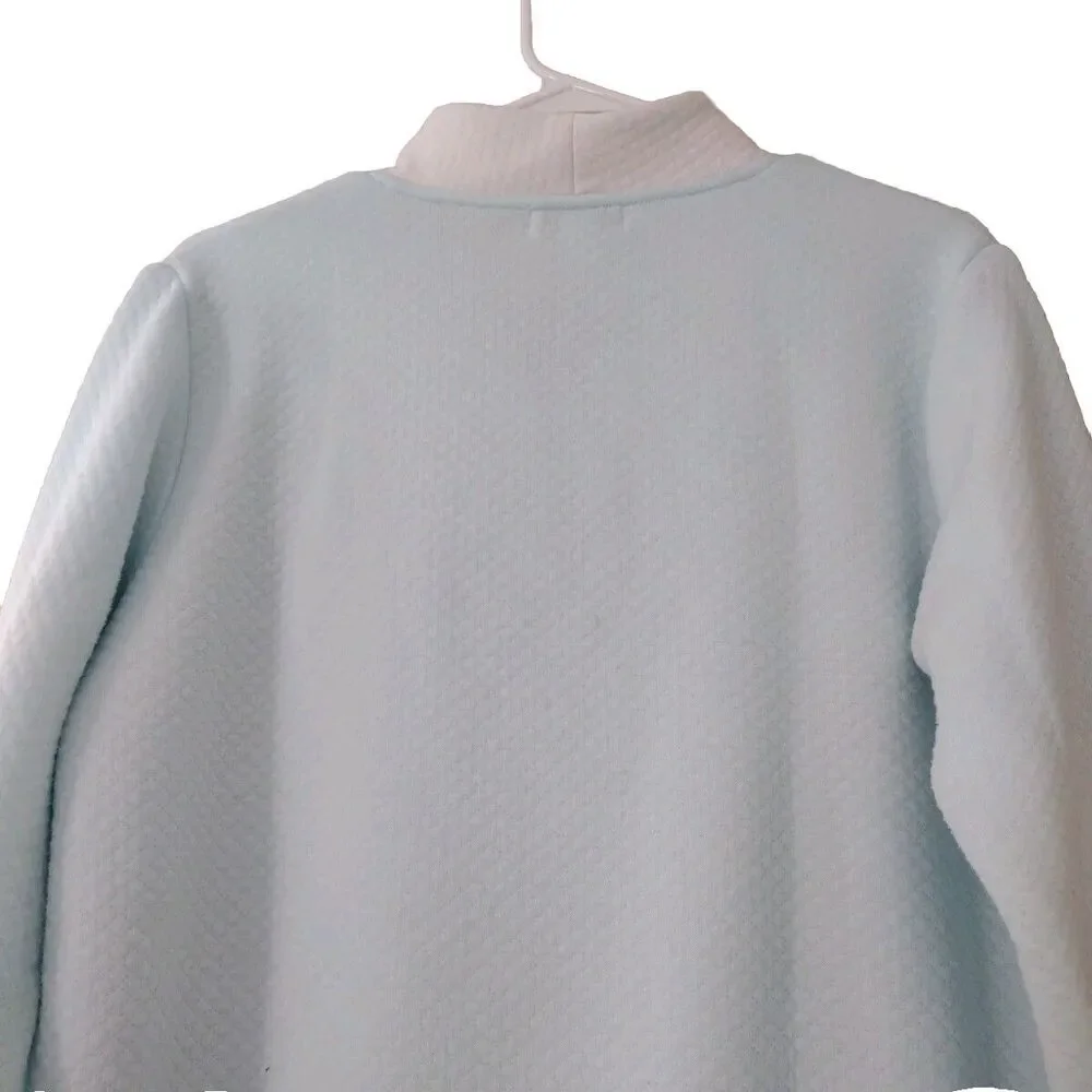 Miss Elaine Vintage Nightgown Sz M | Blue Zip Robe Housecoat | Pocket Retro Cozy